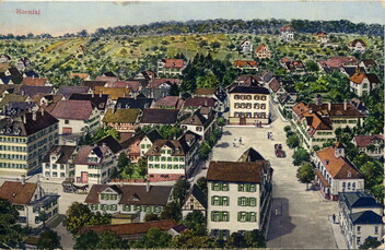 Korntal Saalplatz um 1915 (Archiv der Evangelischen Brüdergemeinde Korntal)